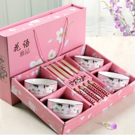 花语碗筷（四碗四筷）